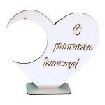 Suport  Glob Floral tip Inima, Blank, Lemn, Alb, SPG020