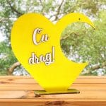 Suport Glob Floral tip Inima, Blank, Lemn, Galben, SPG022 - imagine 2