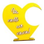 Suport Glob Floral tip Inima, Blank, Lemn, Galben, SPG024