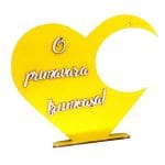 Suport Glob Floral tip Inima, Blank, Lemn, Galben, SPG025 - imagine 5