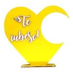 Suport Glob Floral tip Inima, Blank, Lemn, Galben, SPG026