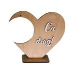 Suport  Glob Floral tip Inima, Blank, Lemn Natur, SPG027