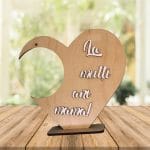 Suport  Glob Floral tip Inima, Blank, Lemn Natur, SPG029 - imagine 5