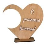 Suport  Glob Floral tip Inima, Blank, Lemn Natur, SPG030