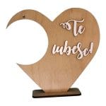 Suport  Glob Floral tip Inima, Blank, Lemn Natur, SPG031