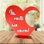 Suport Glob Floral tip Inima, Blank, Lemn, Rosu, SPG034 - imagine 4