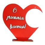 Suport Glob Floral tip Inima, Blank, Lemn, Rosu, SPG035 - imagine 5