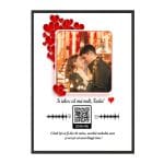 Tablou Personalizat, Poza si Cod QR Melodie, Te iubesc, A3, 40x30 cm, TBS005