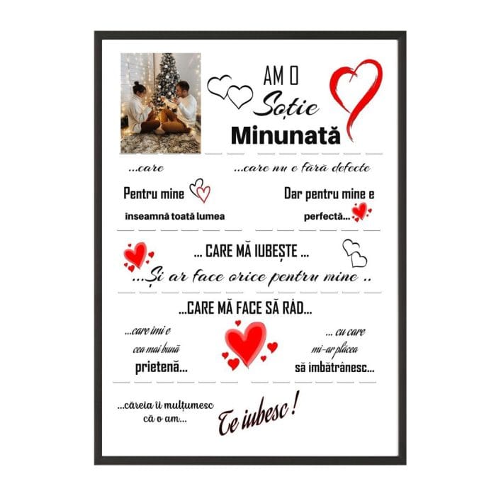 Tablou Personalizat, O Sotie Minunata, A3, 40x30 cm, TBS007 - imagine 1