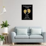 Tablou Personalizat Cuplu, Nume si Data, Te iubesc, Auriu, A3, 40x30 cm, TBS012 - imagine 3