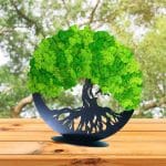 Tablou Copacul Vietii, Licheni Naturali Stabilizati, Cu Suport Negru, Verde, DL007 - imagine 5