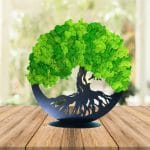 Tablou Copacul Vietii, Licheni Naturali Stabilizati, Cu Suport Negru, Verde, DL007 - imagine 4