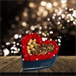 Aranjament Floral Gold, Ferrero, Trandafiri Sapun, Gold Rosu, 25 cm, AF014 - imagine 5