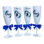 Set 4 Pahare Personalizate, Nunta, Miri, Nasi, Alb, PHRP002