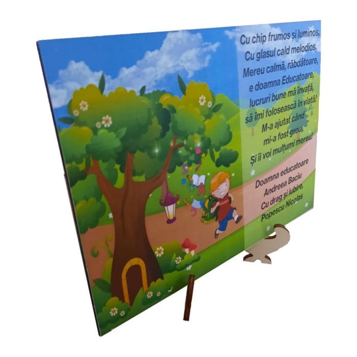 Decoratiune Cadou, Personalizata, Educatoare, Lemn, 20x15cm, DCPS009 - imagine 2