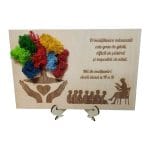 Decoratiune Cadou, Personalizata, Invatatoare, Licheni, Lemn, 25x16cm, DCPS013