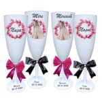 Set 4 Pahare Personalizate, Nunta, Miri, Nasi, Alb, PHRP023