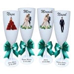 Set 4 Pahare Personalizate, Nunta, Miri, Nasi, Alb, PHRP003