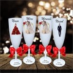 Set 4 Pahare Personalizate, Nunta, Miri, Nasi, Alb, PHRP005 - imagine 2