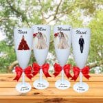 Set 4 Pahare Personalizate, Nunta, Miri, Nasi, Alb, PHRP005 - imagine 4