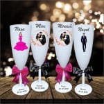 Set 4 Pahare Personalizate, Nunta, Miri, Nasi, Alb, PHRP007 - imagine 3