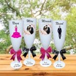 Set 4 Pahare Personalizate, Nunta, Miri, Nasi, Alb, PHRP007 - imagine 2