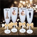 Set 4 Pahare Personalizate, Nunta, Miri, Nasi, Alb, PHRP009 - imagine 3