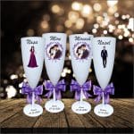 Set 4 Pahare Personalizate, Nunta, Miri, Nasi, Alb, PHRP011 - imagine 3