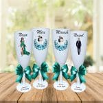 Set 4 Pahare Personalizate, Nunta, Miri, Nasi, Alb, PHRP013 - imagine 2