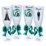 Set 4 Pahare Personalizate, Nunta, Miri, Nasi, Alb, PHRP015