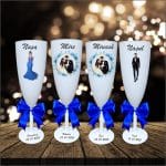 Set 4 Pahare Personalizate, Nunta, Miri, Nasi, Alb, PHRP017 - imagine 2