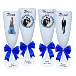 Set 4 Pahare Personalizate, Nunta, Miri, Nasi, Alb, PHRP019