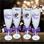 Set 4 Pahare Personalizate, Nunta, Miri, Nasi, Alb, PHRP029 - imagine 3