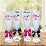 Set 4 Pahare Personalizate, Nunta, Miri, Nasi, Alb, PHRP033 - imagine 4