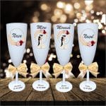 Set 4 Pahare Personalizate, Nunta, Miri, Nasi, Alb, PHRP037 - imagine 3