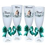 Set 4 Pahare Personalizate, Nunta, Miri, Nasi, Alb, PHRP039