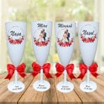 Set 4 Pahare Personalizate, Nunta, Miri, Nasi, Alb, PHRP041 - imagine 2