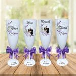 Set 4 Pahare Personalizate, Nunta, Miri, Nasi, Alb, PHRP043 - imagine 2