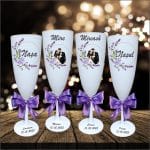 Set 4 Pahare Personalizate, Nunta, Miri, Nasi, Alb, PHRP043 - imagine 3