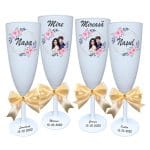 Set 4 Pahare Personalizate, Nunta, Miri, Nasi, Alb, PHRP051