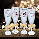 Set 4 Pahare Personalizate, Nunta, Miri, Nasi, Alb, PHRP051 - imagine 3