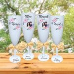 Set 4 Pahare Personalizate, Nunta, Miri, Nasi, Alb, PHRP051 - imagine 2