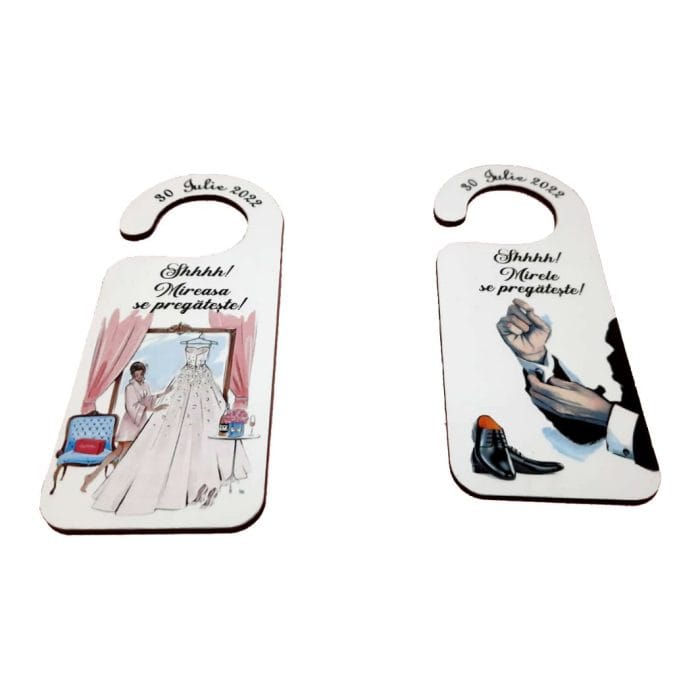 Set Placute Usa Miri, Personalizate, Nunta, 15x6cm, PUSHH007 - imagine 1