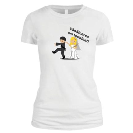 Tricou mireasă personalizat, Bumbac, Alb, TMD004