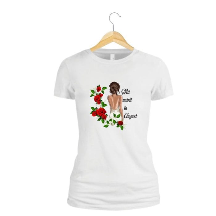 Tricou mireasă personalizat, Bumbac, Alb, TMD005 - imagine 2