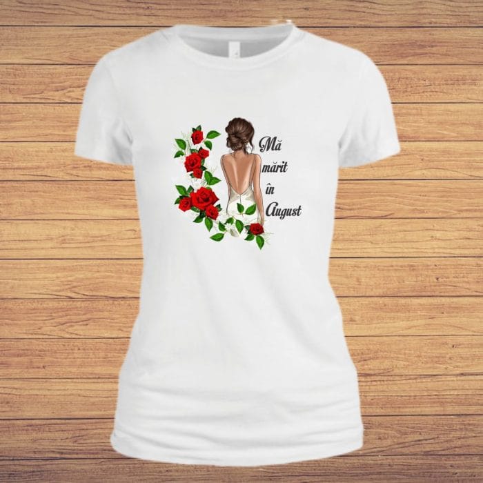Tricou mireasă personalizat, Bumbac, Alb, TMD005 - imagine 4