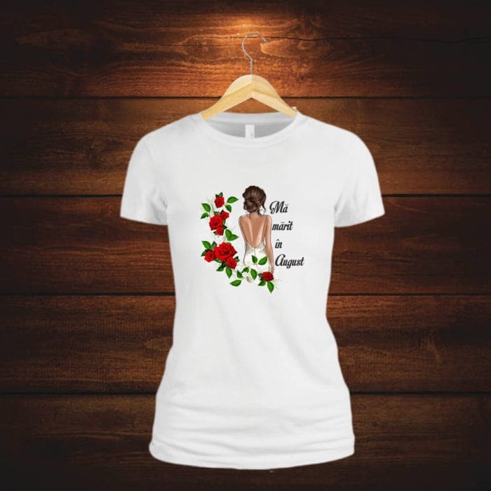 Tricou mireasă personalizat, Bumbac, Alb, TMD005 - imagine 3