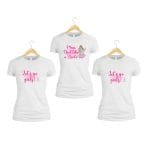 Set 3 tricouri personalizate, Mireasa, Domnisoare de onoare, Bumbac, Alb, TMD006 - imagine 2