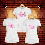 Set 3 tricouri personalizate, Mireasa, Domnisoare de onoare, Bumbac, Alb, TMD006 - imagine 5