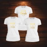 Set 3 tricouri personalizate, Mireasa, Domnisoare de onoare, Bumbac, Alb, TMD009 - imagine 2